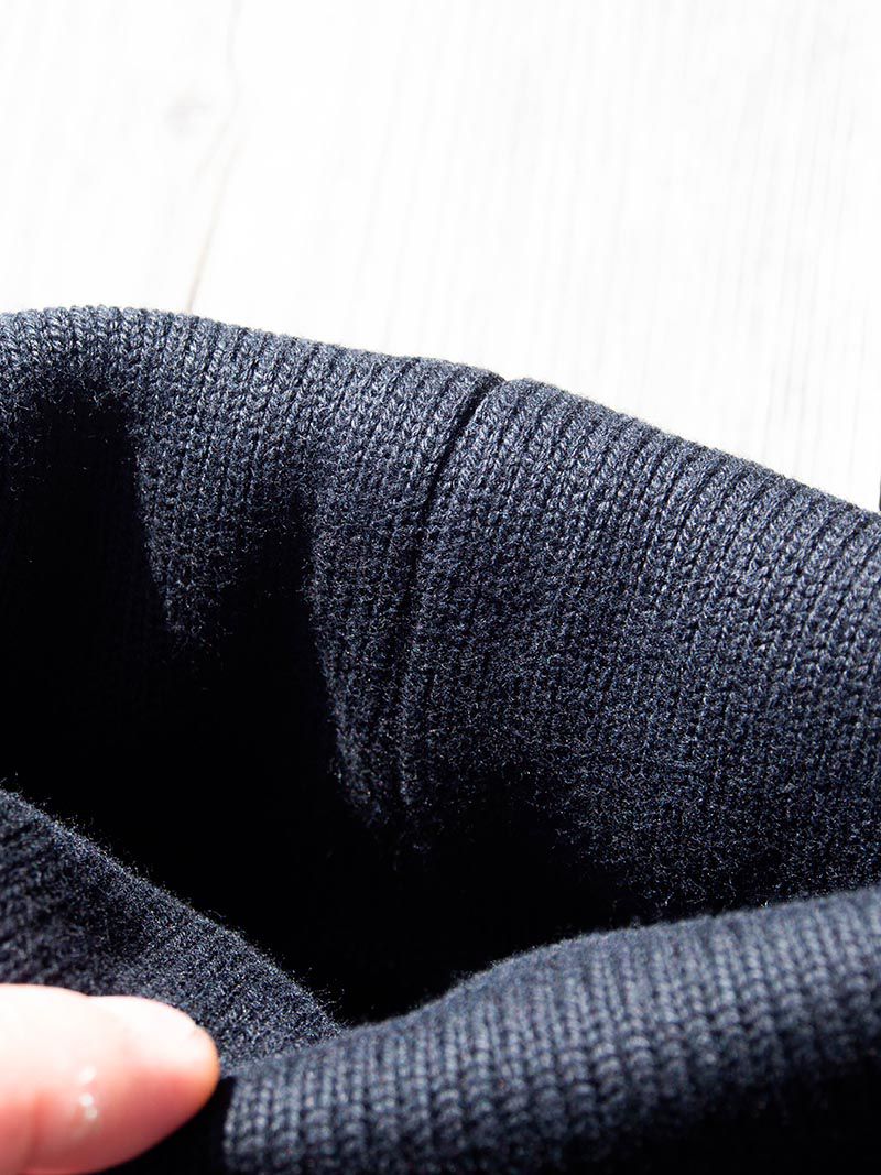 Naval High-Neck L/S Tee -Black-