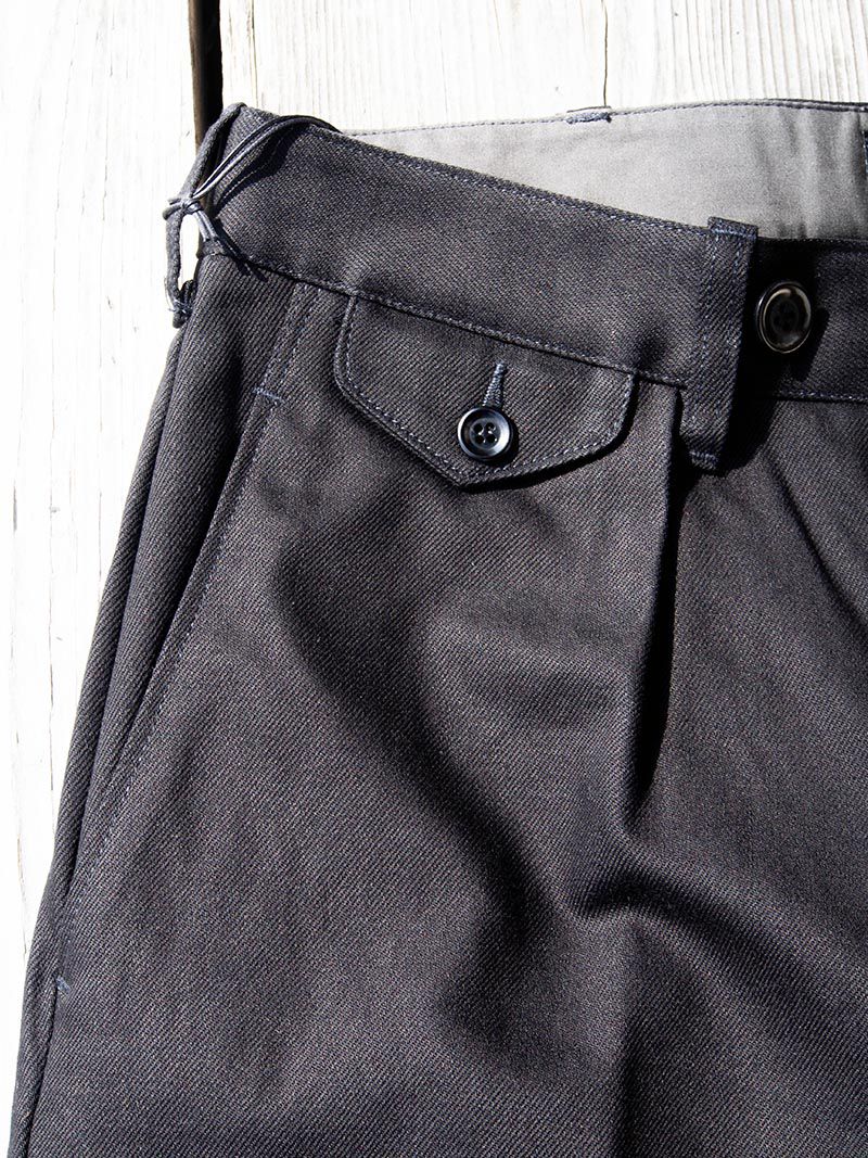 ACV-TR02KT SINGLE-PLEATED COTTON ARMY TROUSERS -Black-