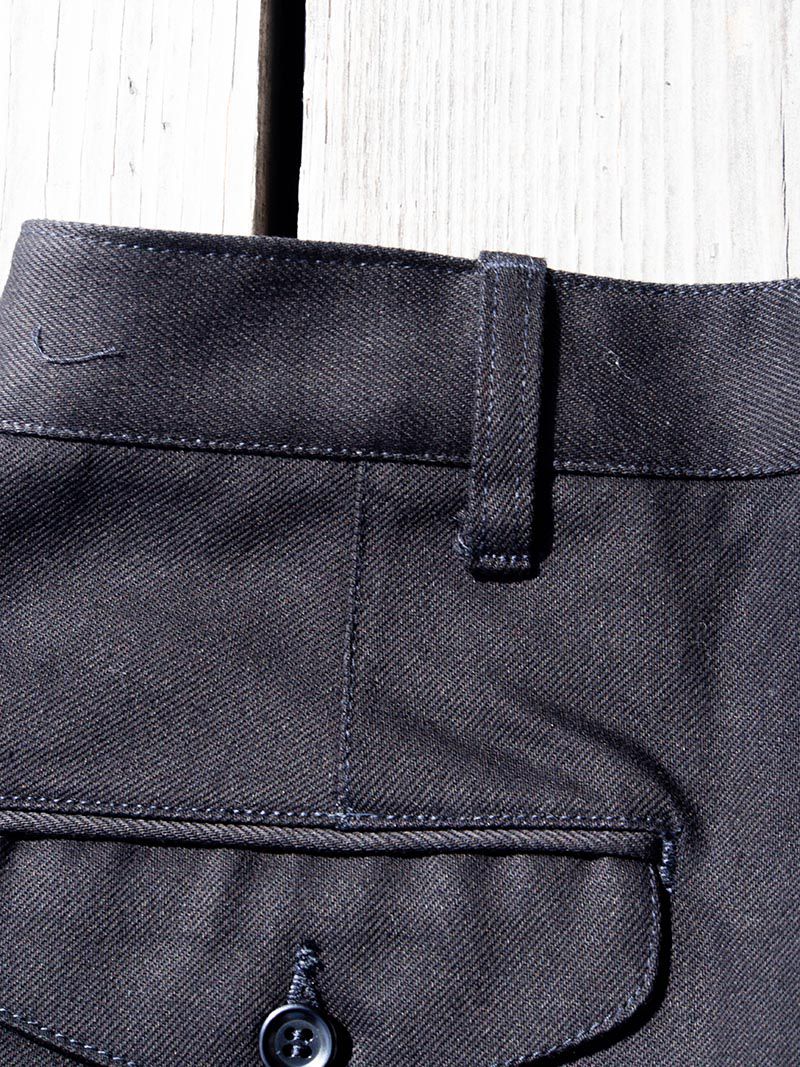 ACV-TR02KT SINGLE-PLEATED COTTON ARMY TROUSERS -Black-