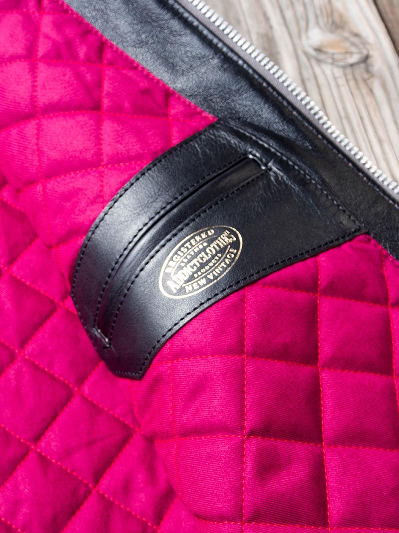 AD-01 SHEEPSKIN CENTER ZIP JACKET -Black-