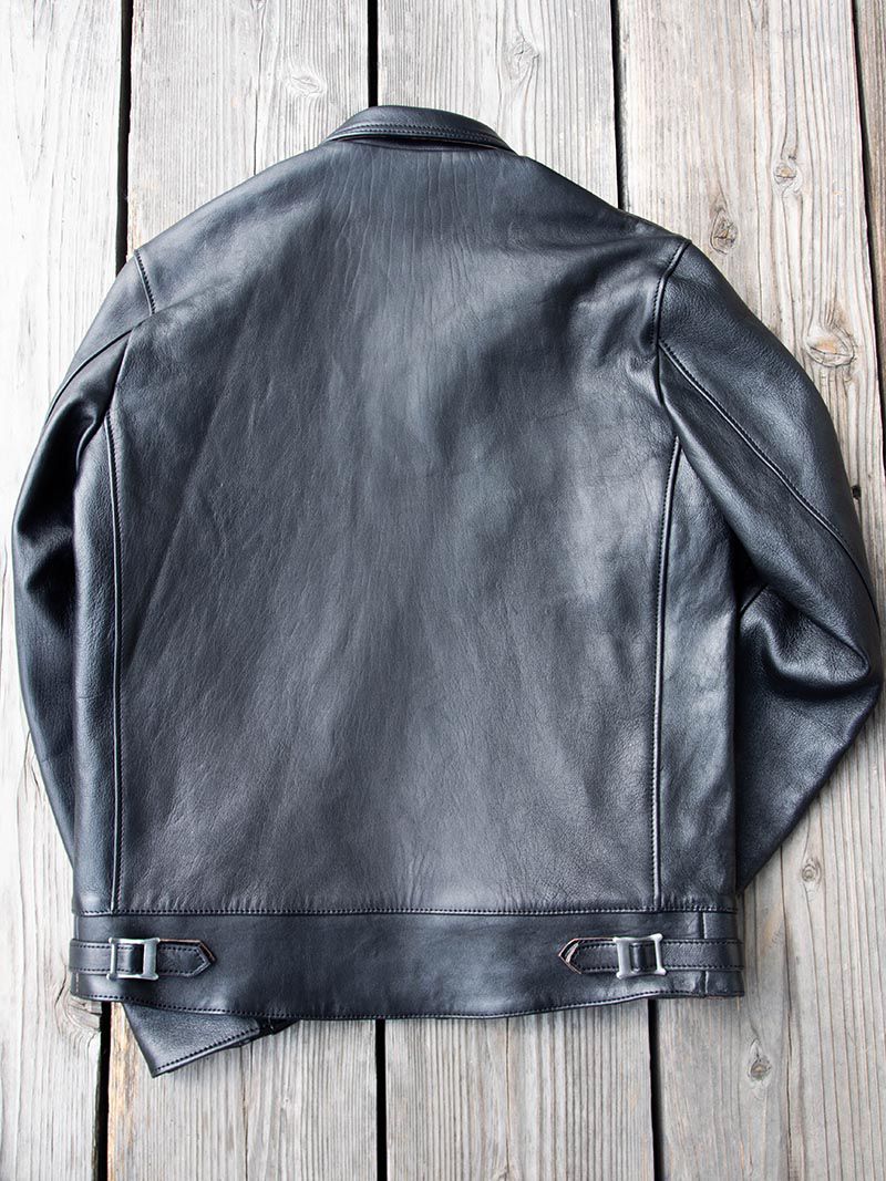 AD-01 SHEEPSKIN CENTER ZIP JACKET -Black-
