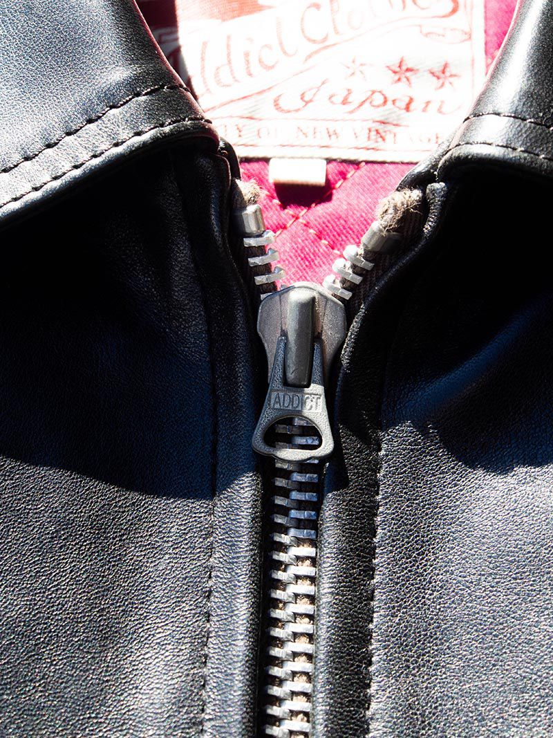 AD-01 HORSE-HIDE CENTER ZIP JACKET -Black-