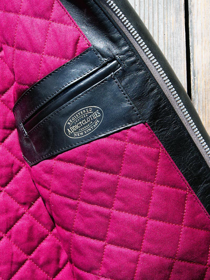 AD-01 HORSE-HIDE CENTER ZIP JACKET -Black-