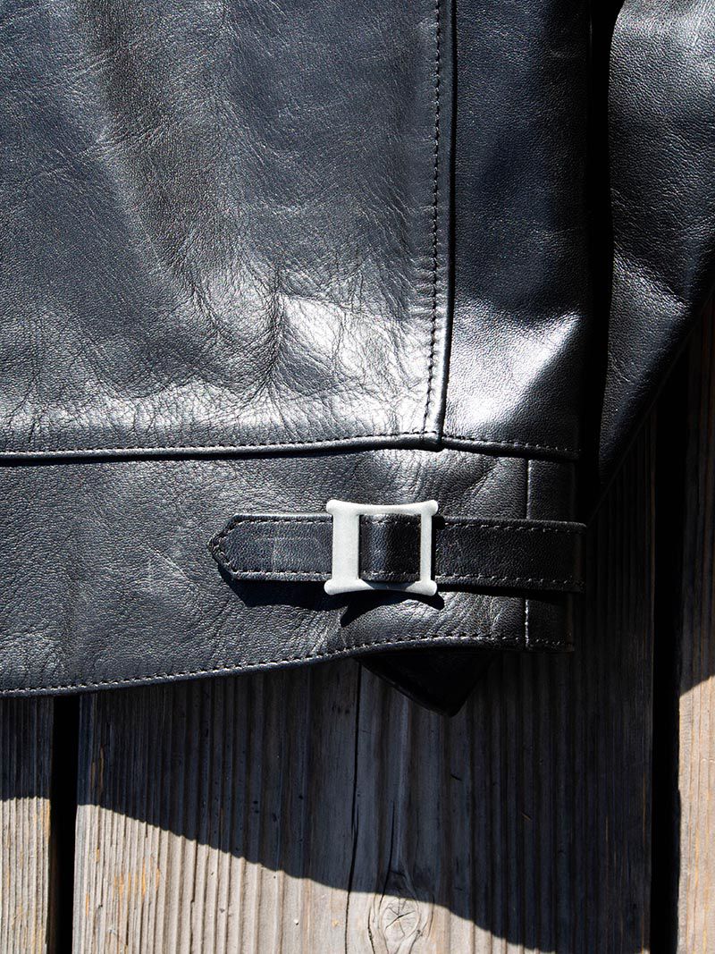 AD-01 HORSE-HIDE CENTER ZIP JACKET -Black-