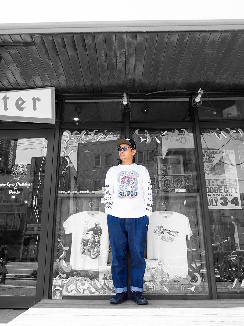 HEAVY DRY COTTON PRINT L/S TEE -Artwork by 遊鷹-