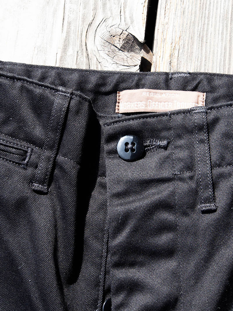 Officer Trousers, Regular Fit, Type 2, Black Chino