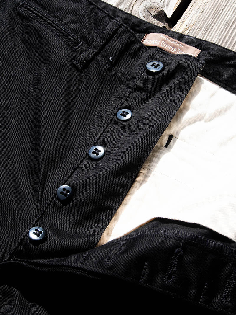 Officer Trousers, Regular Fit, Type 2, Black Chino