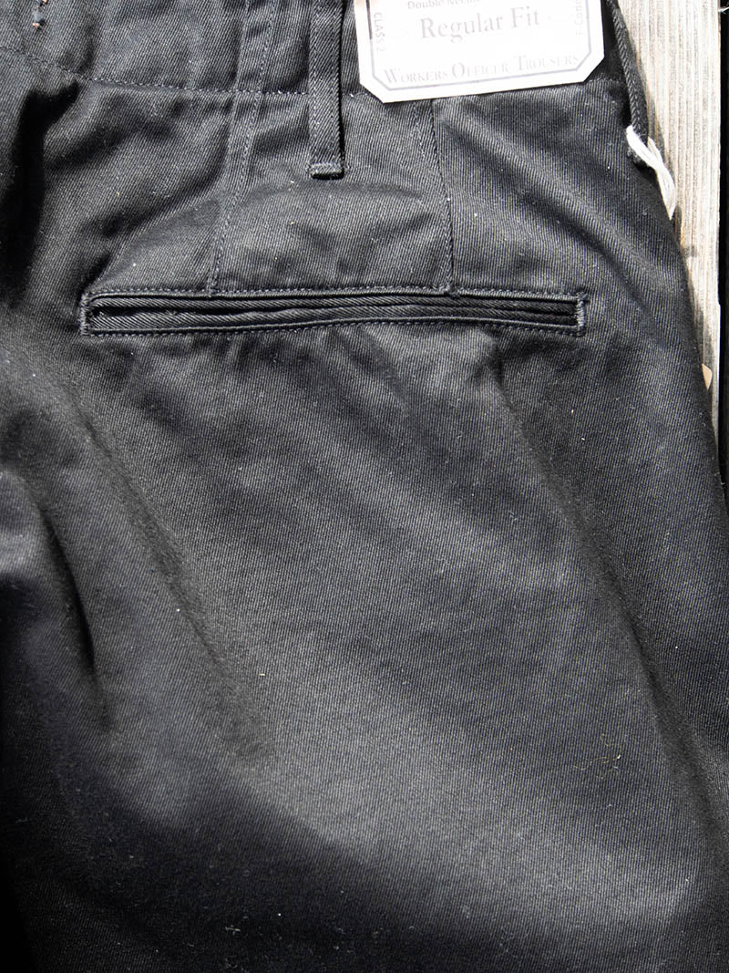 Officer Trousers, Regular Fit, Type 2, Black Chino