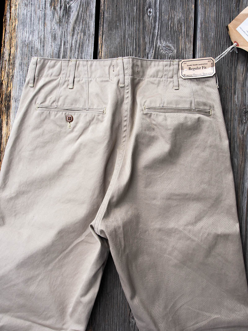 Officer Trousers, Regular Fit, Type 2, Greige Chino
