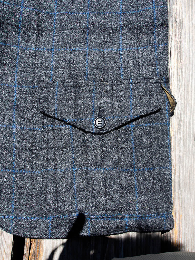 Cruiser Vest, Harris Tweed, Black x Blue