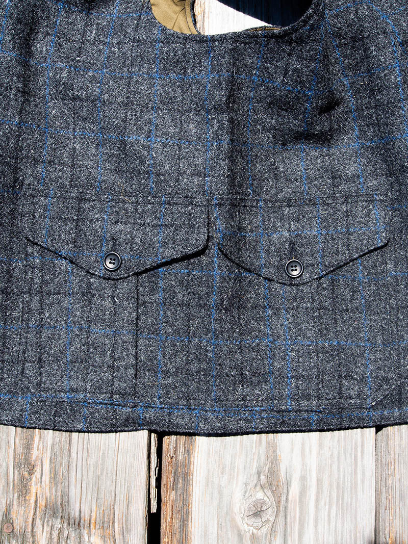 Cruiser Vest, Harris Tweed, Black x Blue