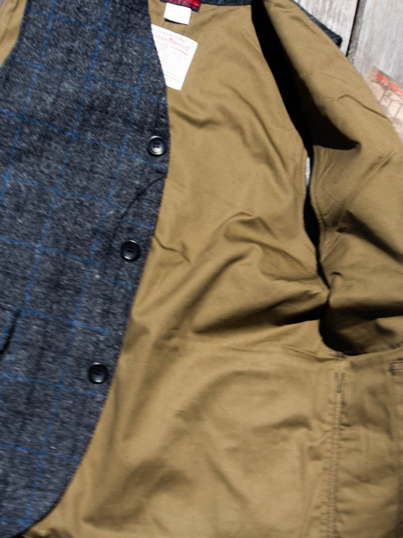 Cruiser Vest, Harris Tweed, Black x Blue
