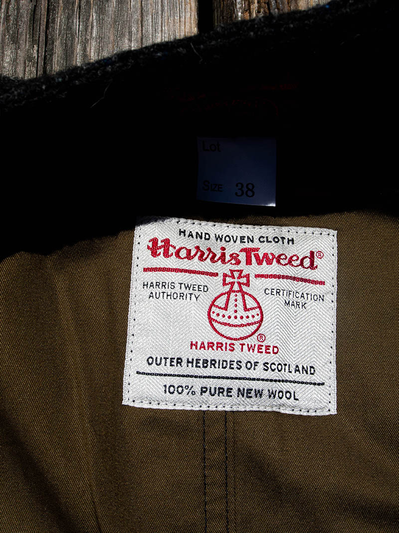 Cruiser Vest, Harris Tweed, Black x Blue