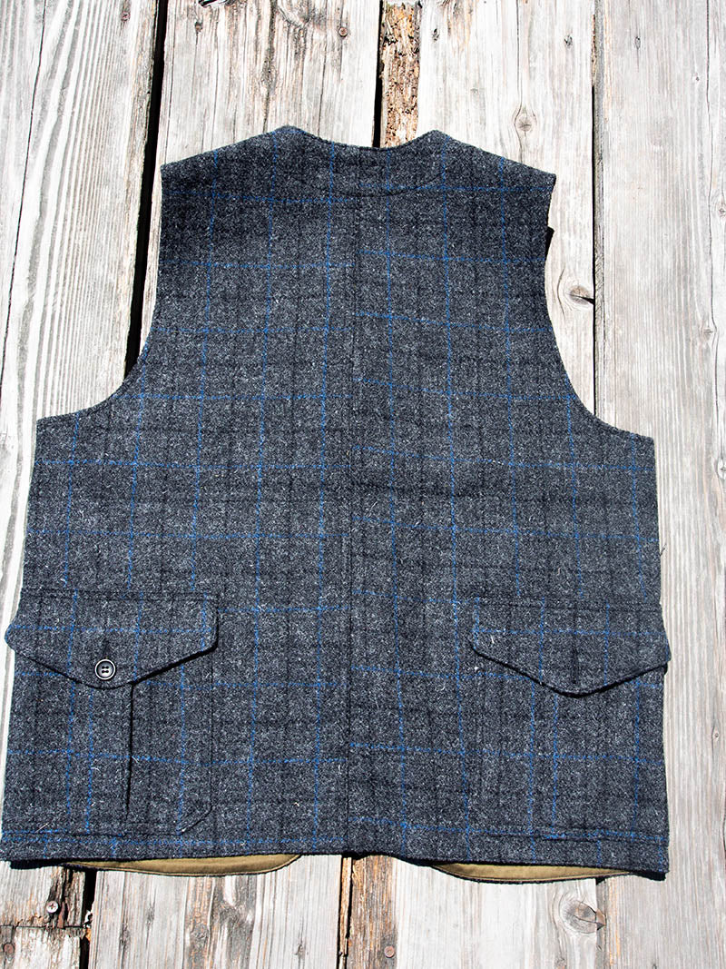 Cruiser Vest, Harris Tweed, Black x Blue