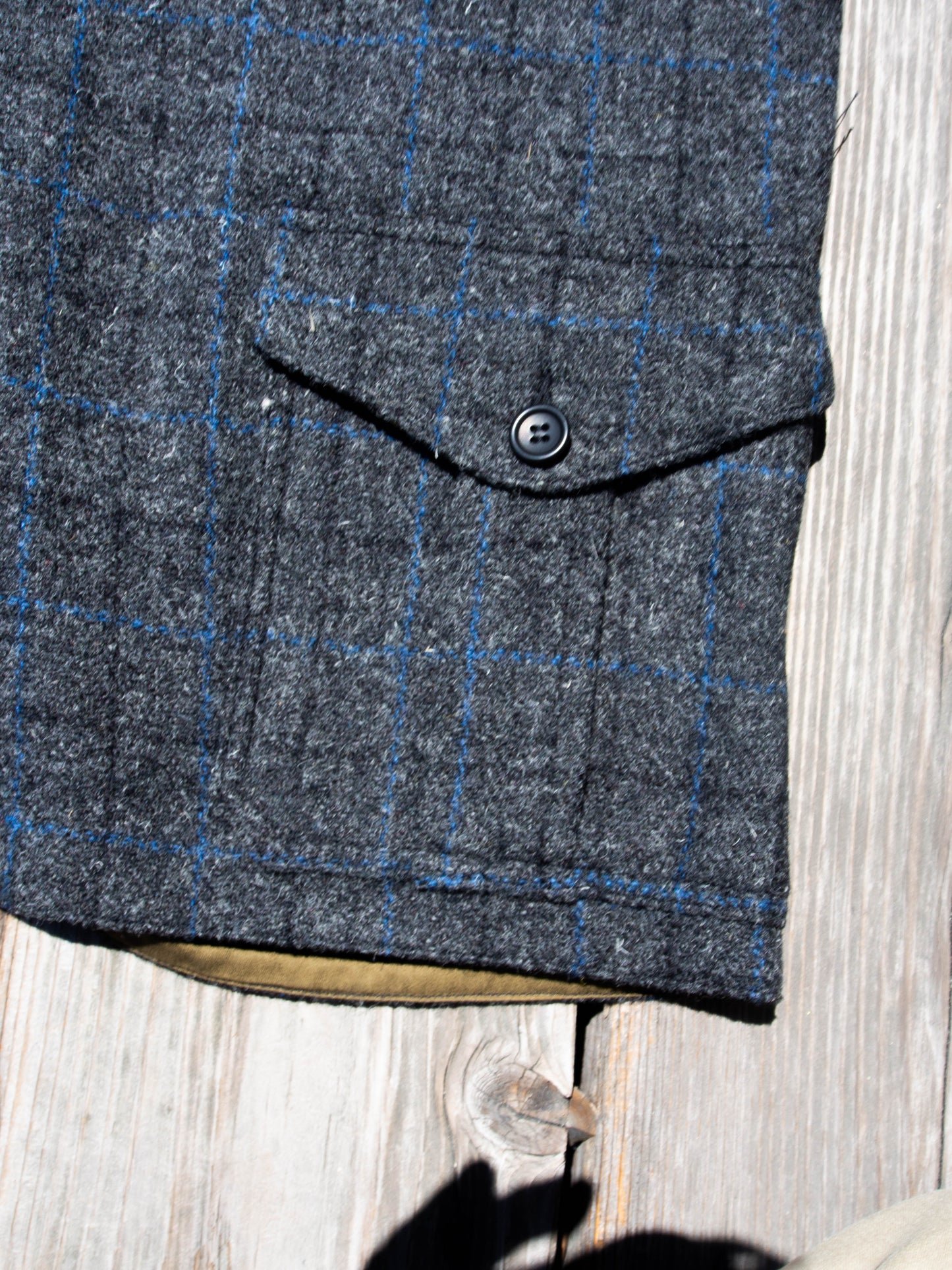 Cruiser Vest, Harris Tweed, Black x Blue