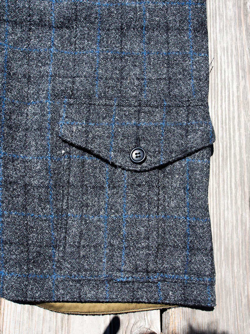 Cruiser Vest, Harris Tweed, Black x Blue