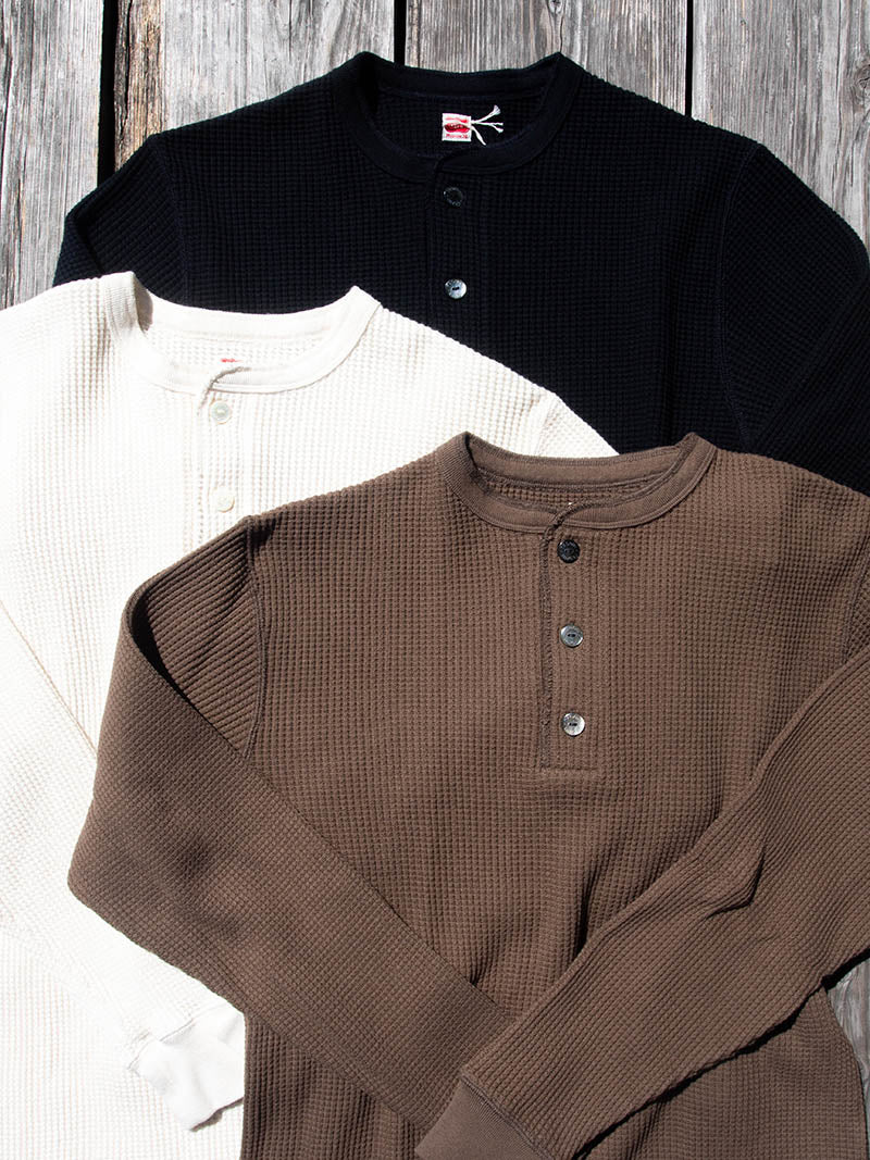 Heavy Waffle Mil Henley L/S Tee