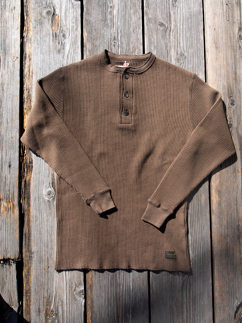 Heavy Waffle Mil Henley L/S Tee