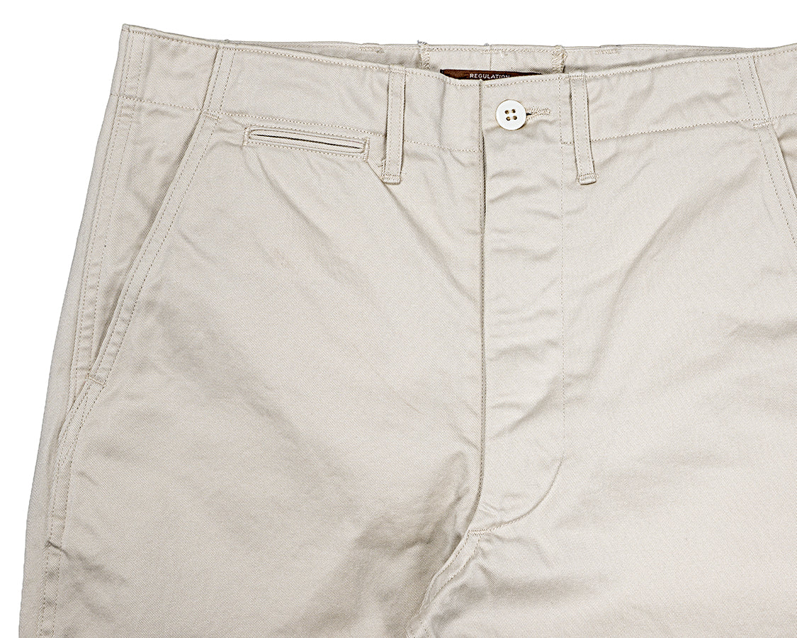 Officer Trousers Slim Type2, Pearl White Chino