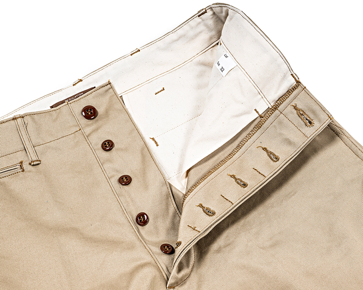 Officer Trousers Vintage Fit, Khaki No-1