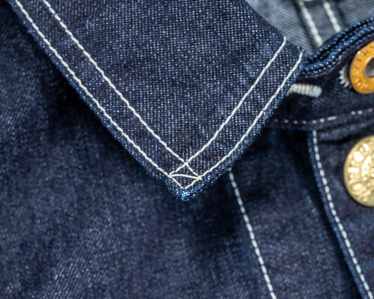 Deluxe Railroad Jacket, 12 oz, Grey Back Indigo Herringbone