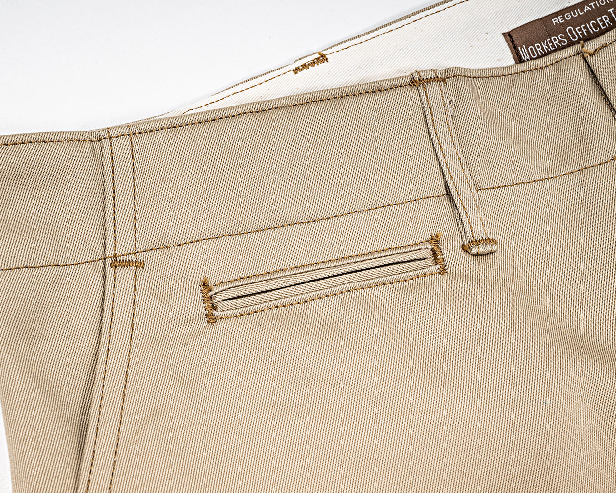 Officer Trousers Vintage Fit, Khaki No-1