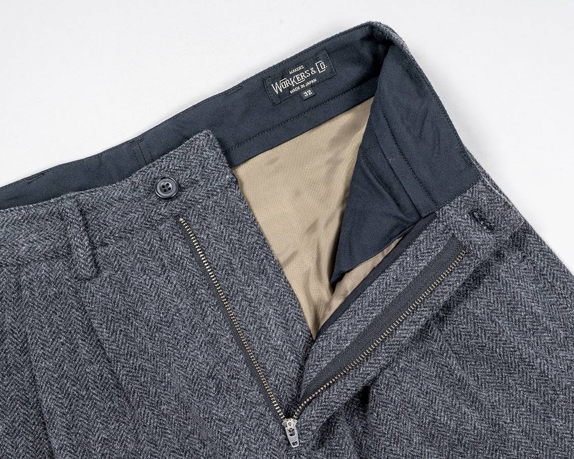 WORKERS Trousers, Wool Cotton Tweed