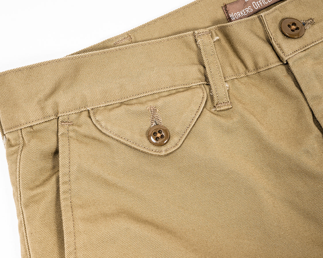 Officer Trousers, Regular Fit, 8 oz Light Chino, Beige