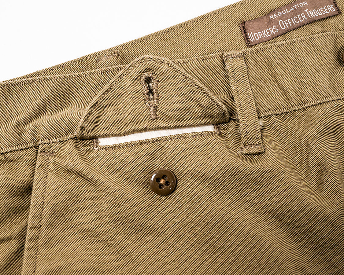 Officer Trousers, Regular Fit, 8 oz Light Chino, Beige