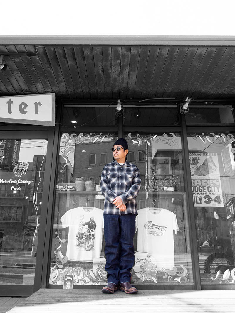 Officer Trousers Regular Type2, Indigo Herringbone