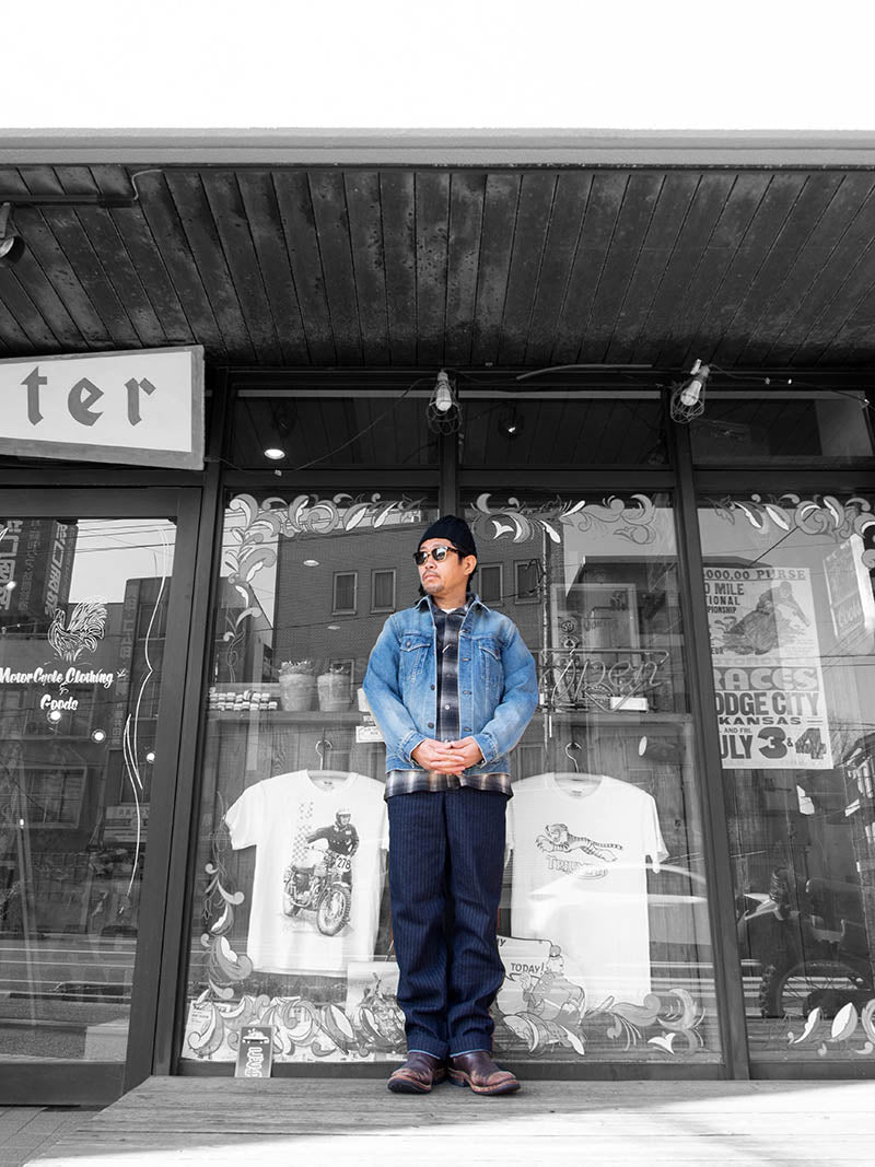 Officer Trousers Regular Type2, Indigo Herringbone