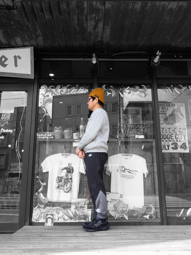 STRETCH TRACK PANTS -COMBINATION-