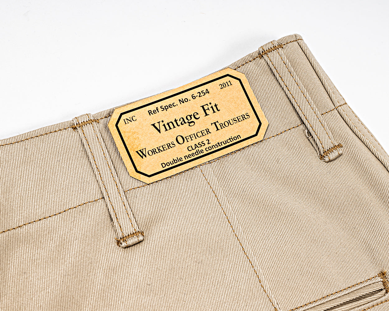 Officer Trousers Vintage Fit, Khaki No-1