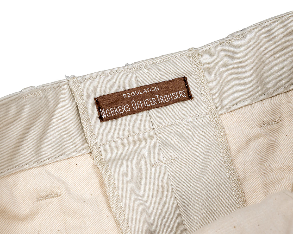 Officer Trousers Slim Type2, Pearl White Chino