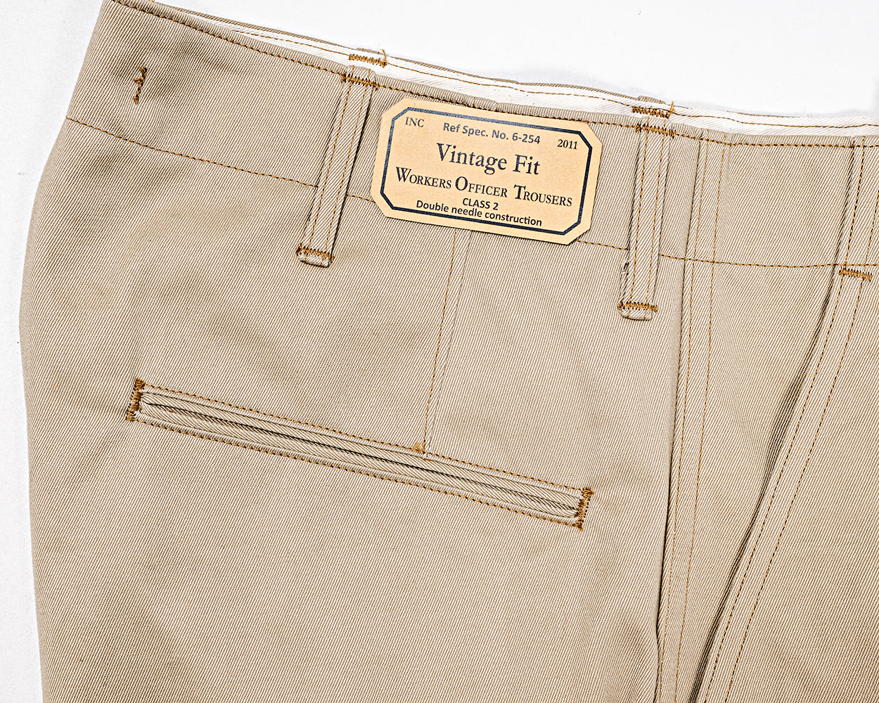 Officer Trousers Vintage Fit, Khaki No-1