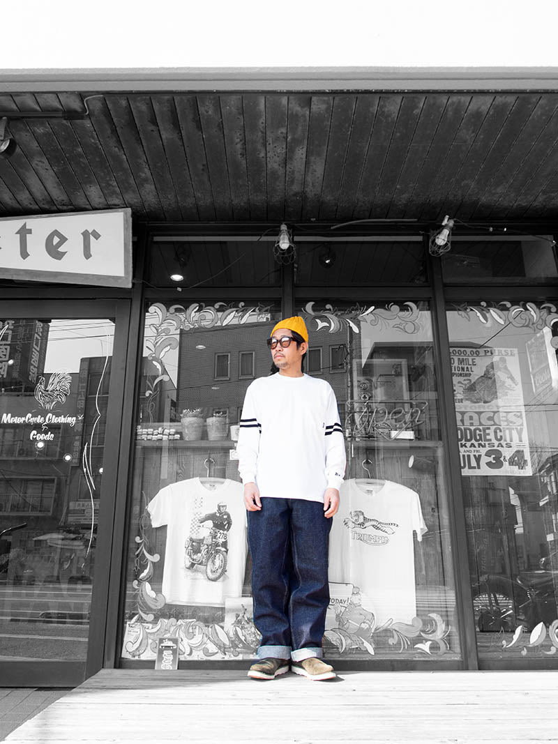 DRY COTTON PRINT L/S TEE -LINE-