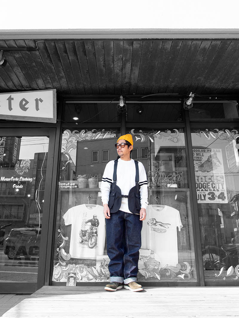 DRY COTTON PRINT L/S TEE -LINE-