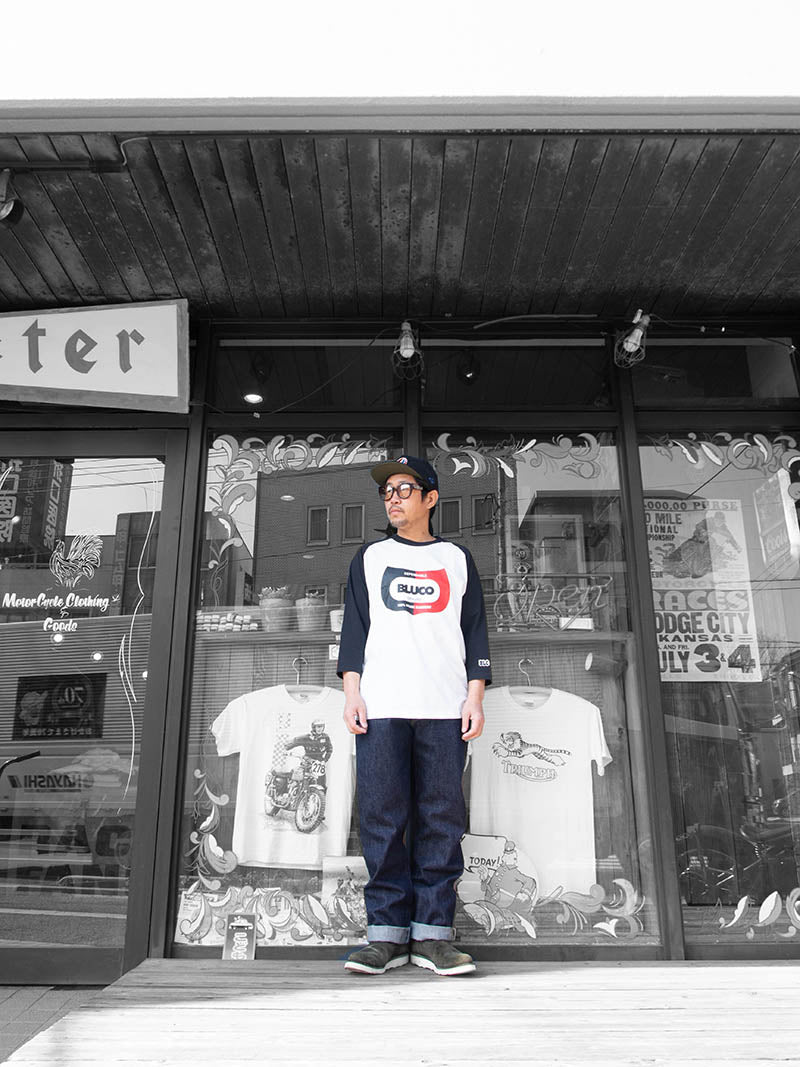 DRY COTTON PRINT RAGLAN 3/4 TEE -CHAMP-