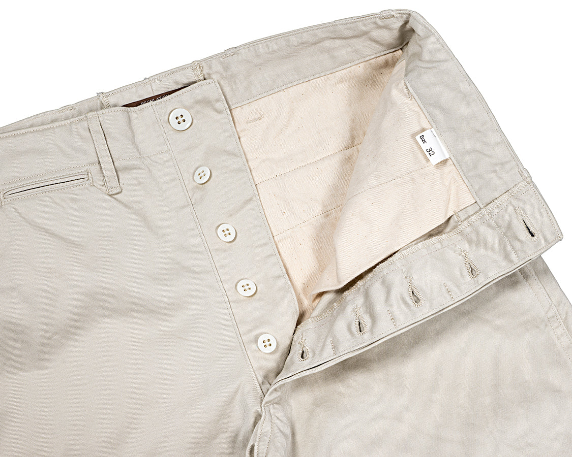 Officer Trousers Slim Type2, Pearl White Chino