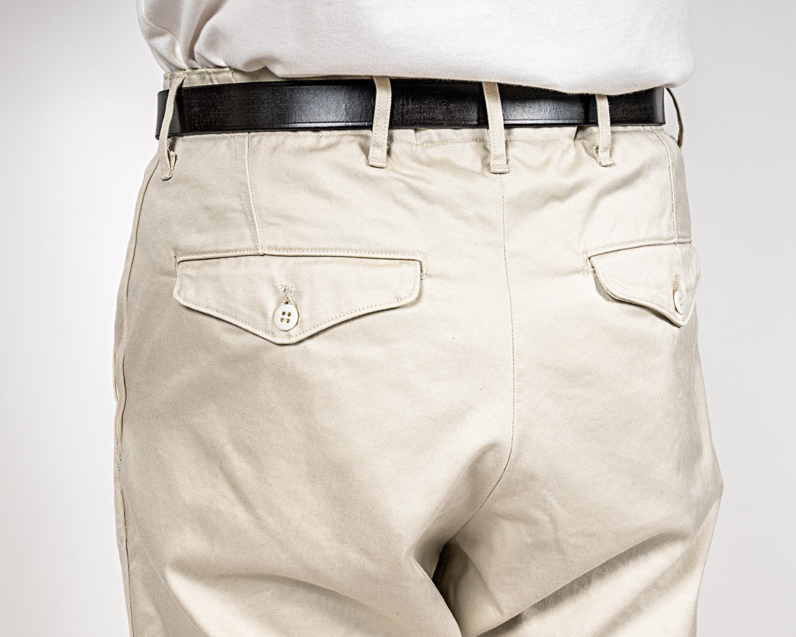 Officer Trousers Slim Type2, Pearl White Chino