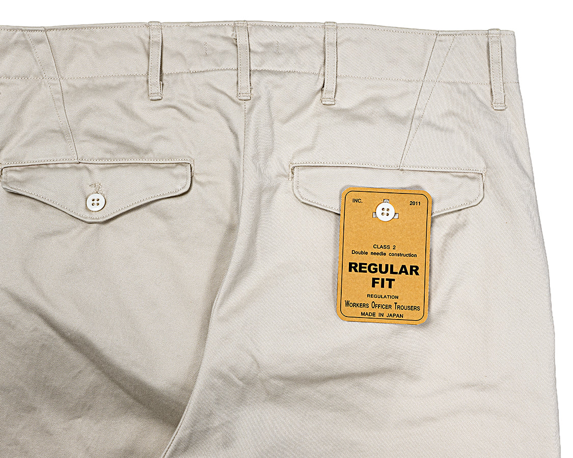 Officer Trousers Slim Type2, Pearl White Chino