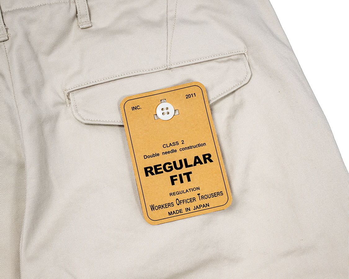 Officer Trousers Slim Type2, Pearl White Chino