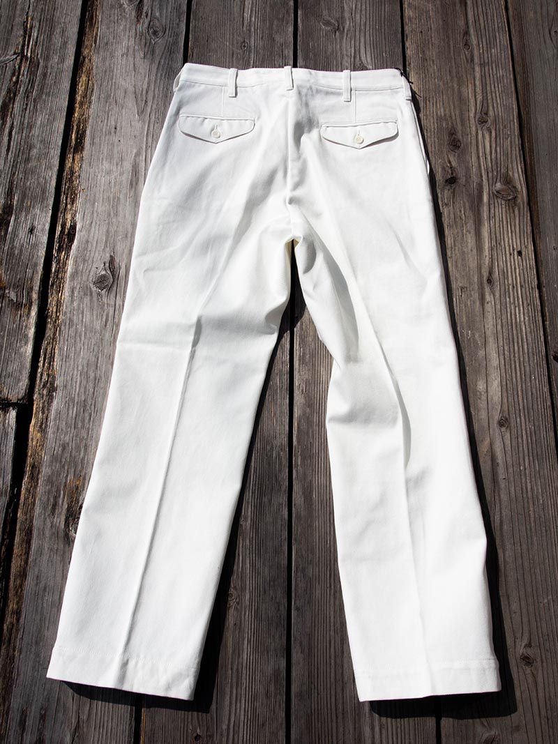 ACV-TR02KT SINGLE-PLEATED COTTON ARMY TROUSERS -White-