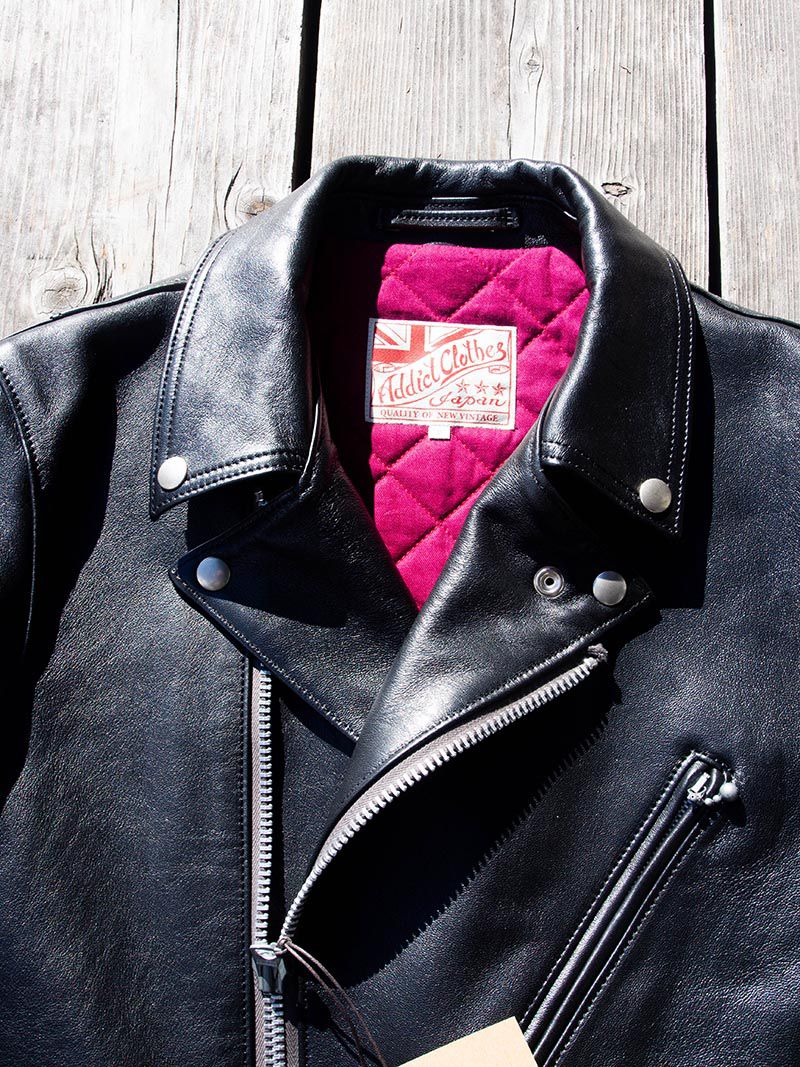 AD-03 SHEEPSKIN BRITISH ASYMMETRY JACKET -Black-