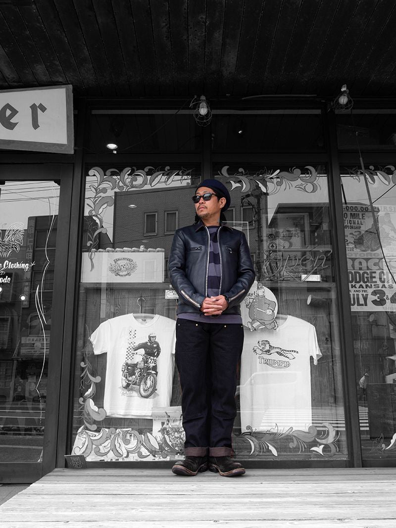 1908 W KNEE NARROW BLACKIE DENIM