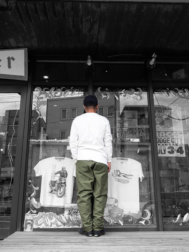 HEAVY DRY COTTON PRINT L/S TEE -Artwork by 遊鷹-