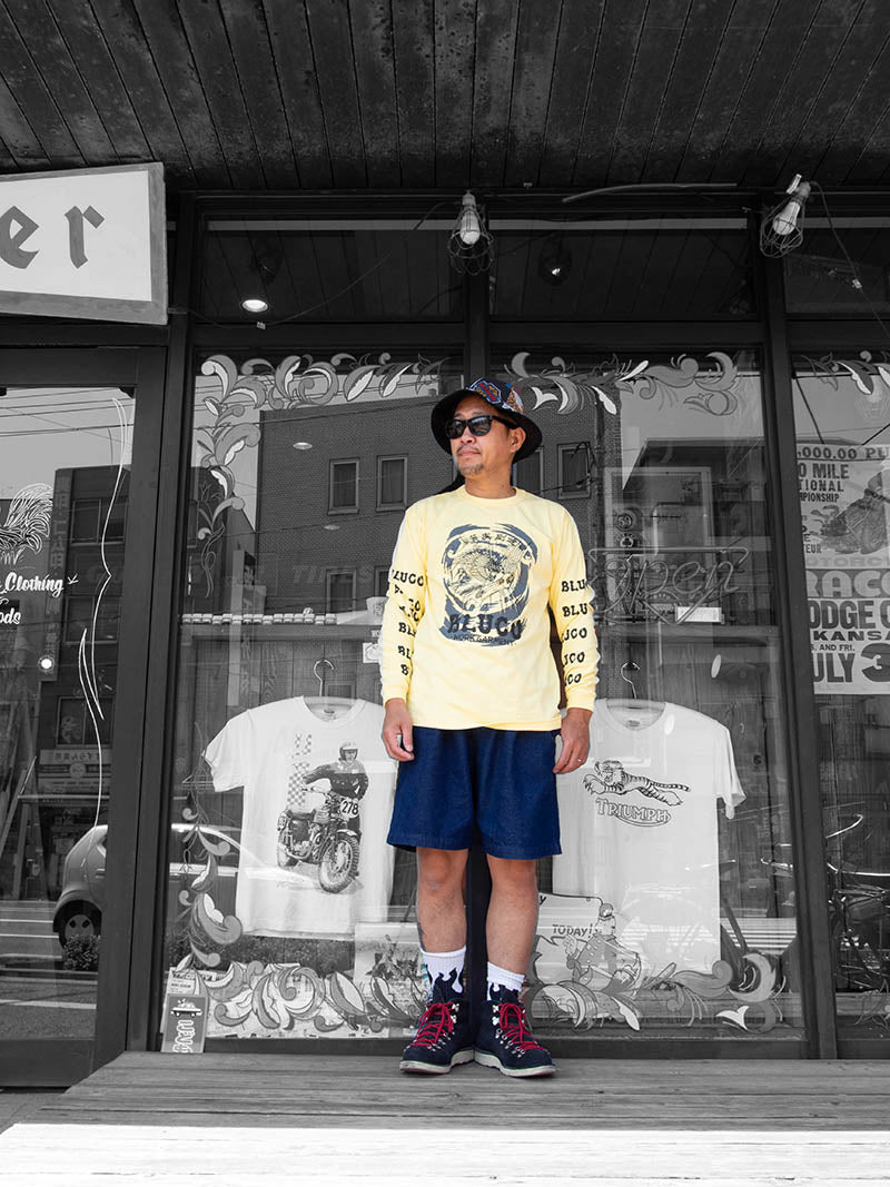 HEAVY DRY COTTON PRINT L/S TEE -Artwork by 遊鷹-