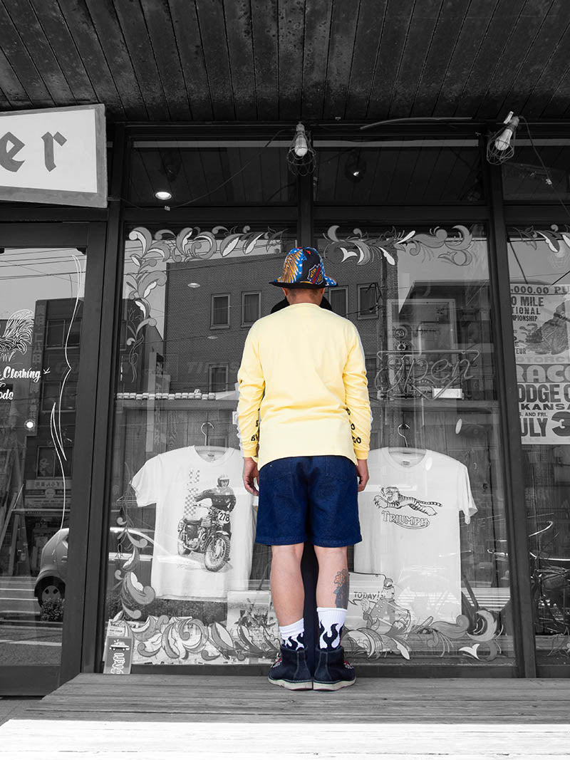 HEAVY DRY COTTON PRINT L/S TEE -Artwork by 遊鷹-