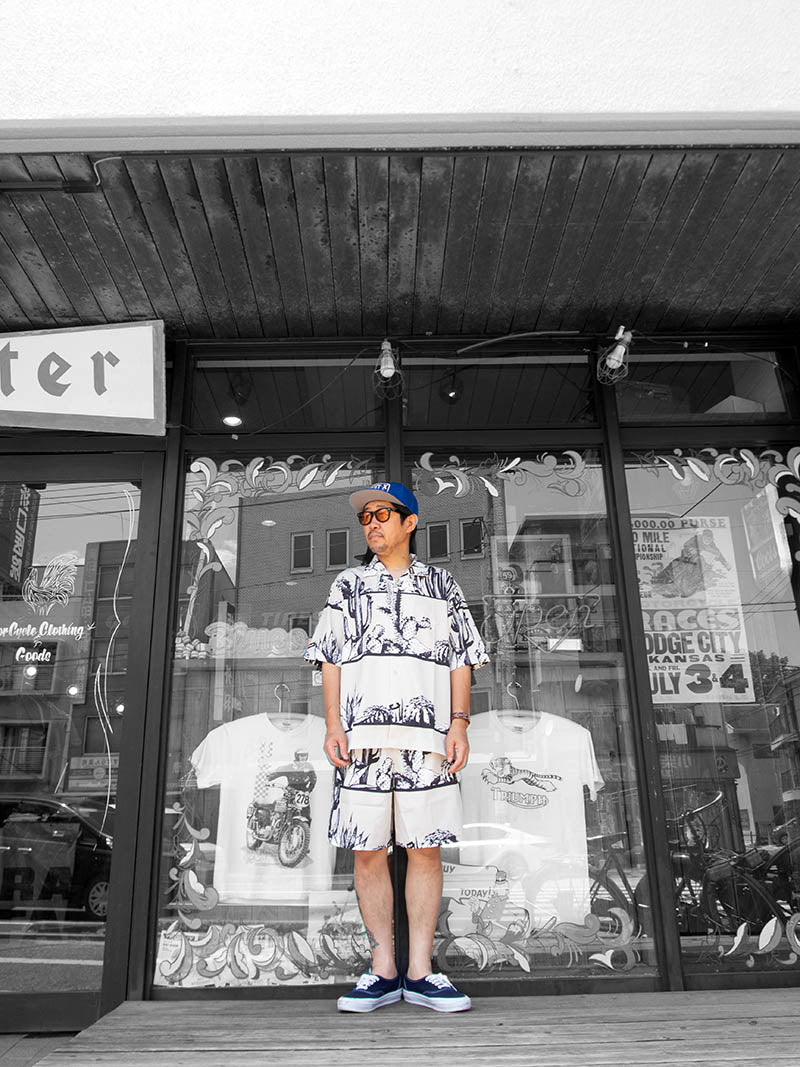 OPEN COLLAR SHIRTS / EASY SHORTS SET UP -Cactus-