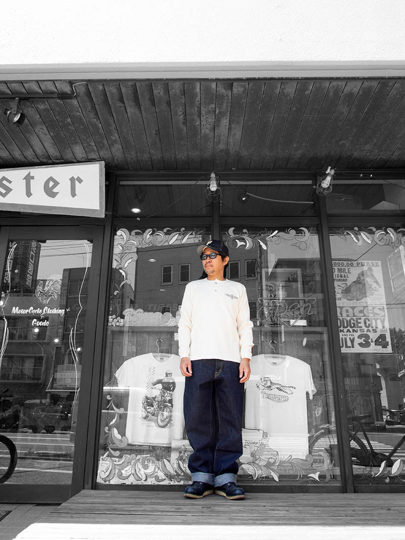 Waffle Henley L/S Tee -Fly Wheel-